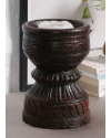 CARVED CANDLE HOLDER (BROWN) CARVED CANDLE HOLDER (BROWN)